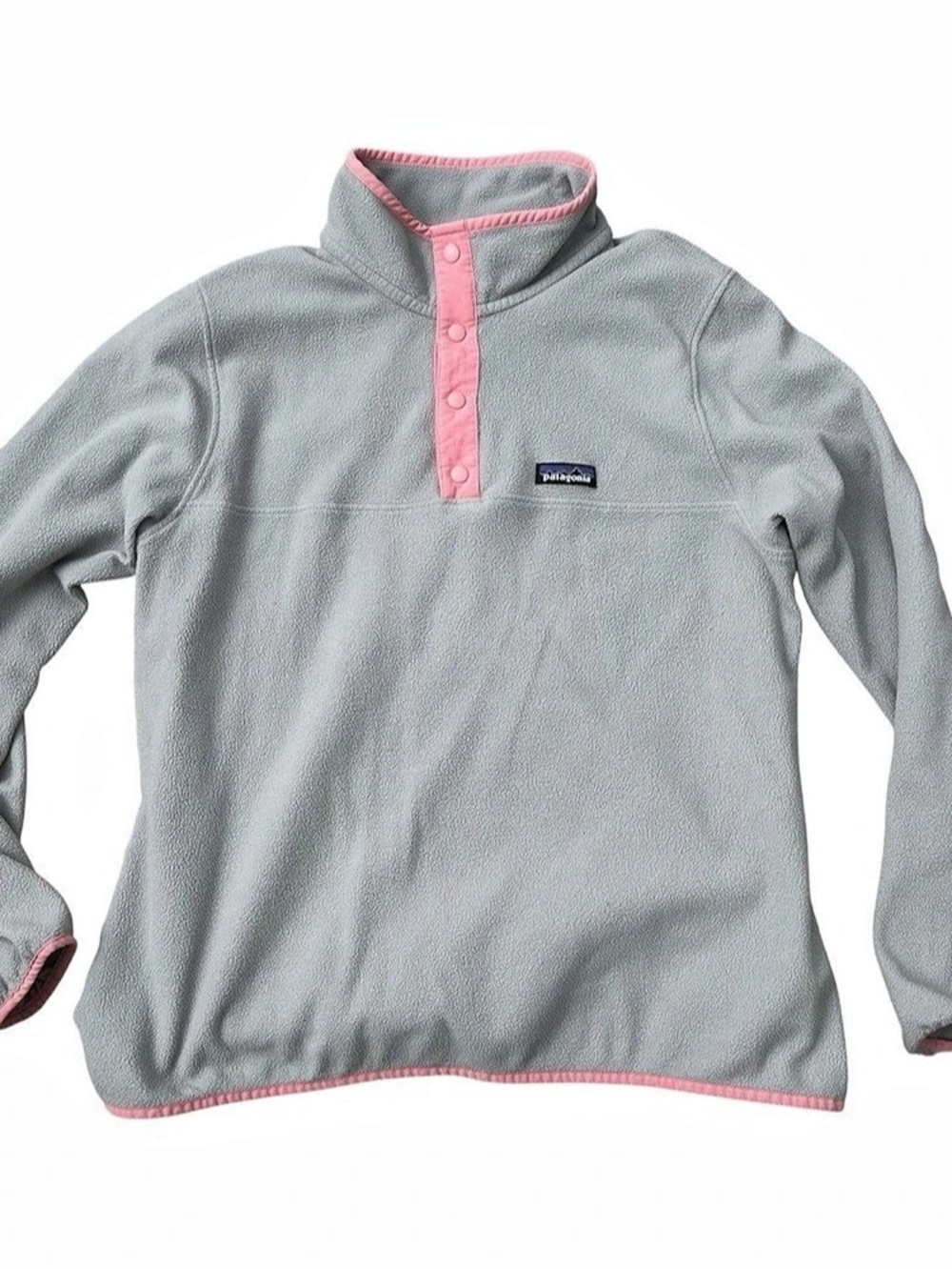 Patagonia Synchilla Snap-T Fleece Pullover Gray & Pink XL